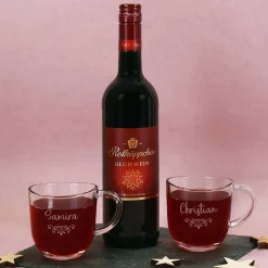 Hand in Hand zum Glühweinstand - Geschenkset mit zwei Gläsern, Glühwein und Box