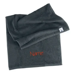 Handtuch in schiefergrau mit Name bestickt, 3 Größen auswählbar, Badetuch, Gästehandtuch