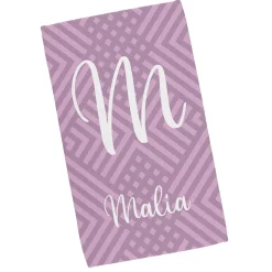 Handtuch in 3 verschiedenen Größen mit Initiale und Name personalisiert und Mustern in knalligen Far