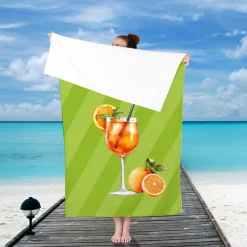 Handtuch mit Aperitif-Motiv personalisierbar mit Text & Farbauswahl | 3 Größen