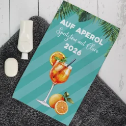 Handtuch mit Aperitif-Motiv personalisierbar mit Text & Farbauswahl | 3 Größen