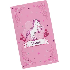 Handtuch mit Pink Pony und Name in zwei Größen