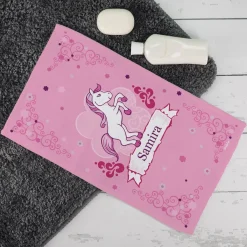 Handtuch mit Pink Pony und Name in zwei Größen