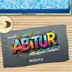Handtuch zum Abitur personalisiert mit eigenem Text | Graffiti-Motiv
