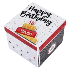Happy Birthday 18 - Überraschungsbox mit Name zum Geburtstag