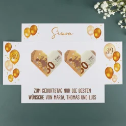 Happy Birthday - Geldgeschenk zum Geburtstag mit Goldprägung
