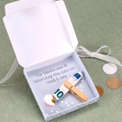 Happy Birthday 18 - Geschenkbox für Geldgeschenke mit Goldprägung und Text