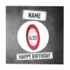 Happy Birthday - Glückwunschkarte mit drehbarem Verkehrsschild, Name und Wunschtext