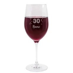 Happy Birthday 30 - graviertes Weinglas mit Name