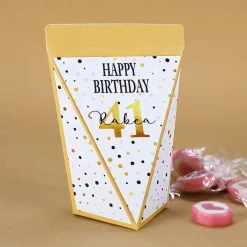 Happy Birthday - kleine Geschenktüte zum Geburtstag - mit Schokolade oder Bonbons oder unbefüllt