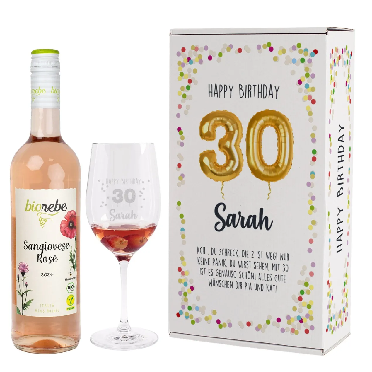 Happy Birthday 30 - Wein Geschenkset zum 30. Geburtstag | Biorebe Genuss in 3 Sorten