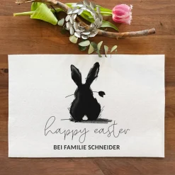 Happy Easter - Textiles Platzdeckchen personalisierbar mit Wunschtext zu Ostern
