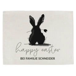 Happy Easter - Textiles Platzdeckchen personalisierbar mit Wunschtext zu Ostern