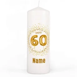 Happy 60 - Geburtstagskerze mit Name