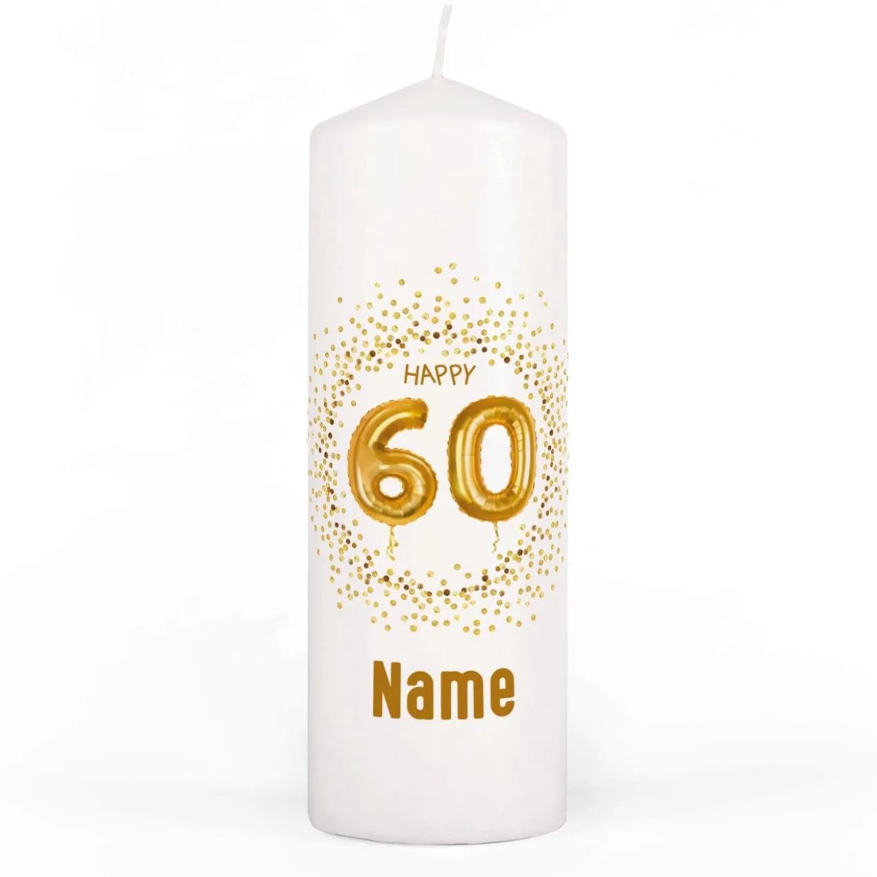 Happy 60 - Geburtstagskerze mit Name