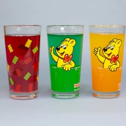HARIBO Trinkglas Goldbär Motiv | 380 ml Glas in Orange oder Grün für Kinder, Erwachsene & Fans