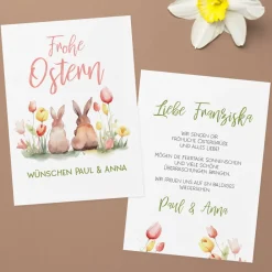 Hasen - Osterkarte mit Ihrem Text persönlich gestaltet