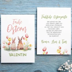 Hasen - Osterkarte mit Ihrem Text persönlich gestaltet