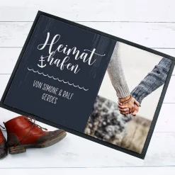 Heimathafen Fußmatte mit Foto und Text, 70 x 50 cm