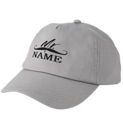Hellgraues Basecap Mr mit Namensaufdruck