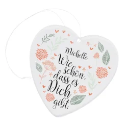 Herz Anhänger mit Name personalisiert aus Acryl | Geschenk für Mama, Erzieher & Menschen mit Herz