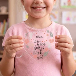 Herz Anhänger mit Name personalisiert aus Acryl | Geschenk für Mama, Erzieher & Menschen mit Herz