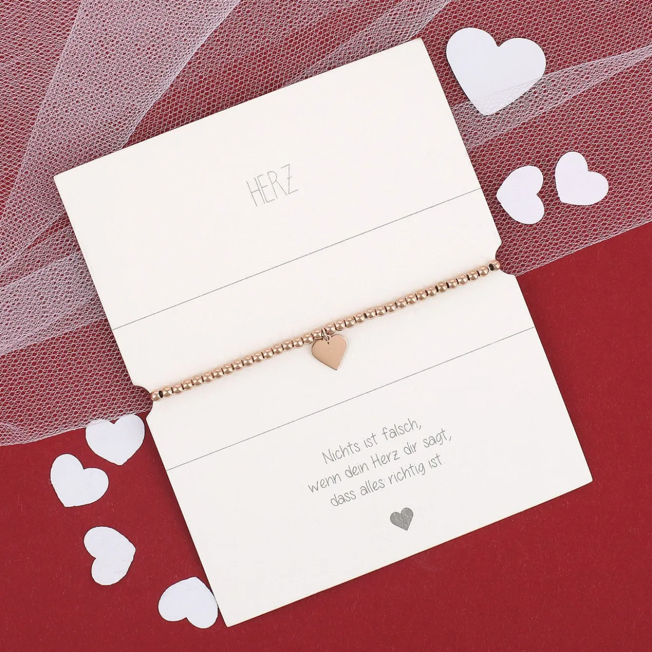Herzarmband mit personalisierter Verpackung | Liebe muss echt sein