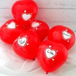 Herzballons zum Beschriften - 6 Stück