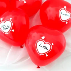 Herzballons zum Beschriften - 6 Stück