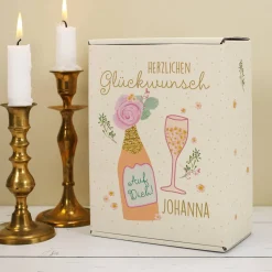 Herzlichen Glückwunsch - Geschenkset mit Sekt und Lindor Kugeln in bedruckter Box