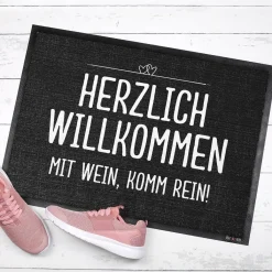 Herzlich Willkommen - Fussmatte mit Ihrem Spruch