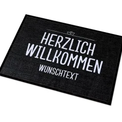 Herzlich Willkommen - Fussmatte mit Ihrem Spruch