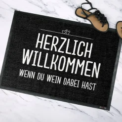 Herzlich Willkommen - Fussmatte mit Ihrem Spruch