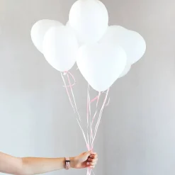 8 Herz-Luftballons in weiß