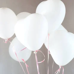 8 Herz-Luftballons in weiß