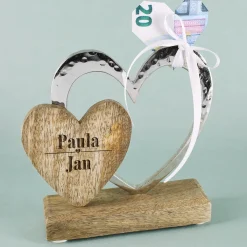 Herzskulptur zur Hochzeit mit Ihrer Personalisierung