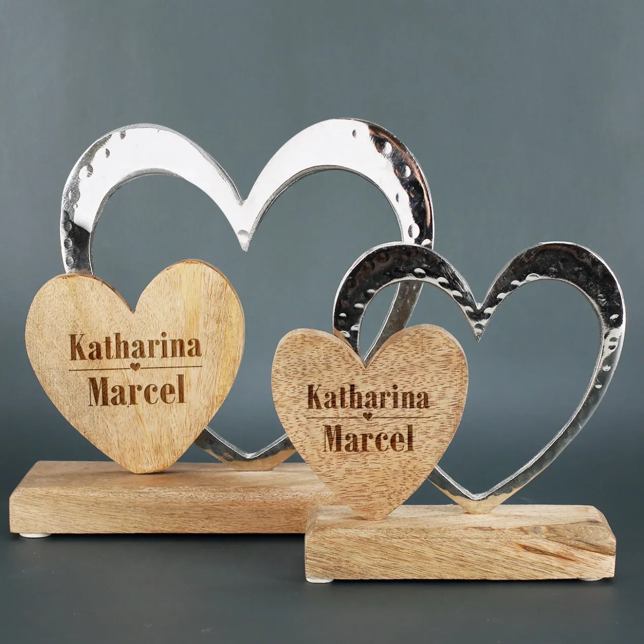 Herzskulptur zur Hochzeit mit Ihrer Personalisierung