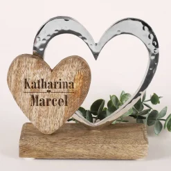 Herzskulptur zur Hochzeit mit Ihrer Personalisierung
