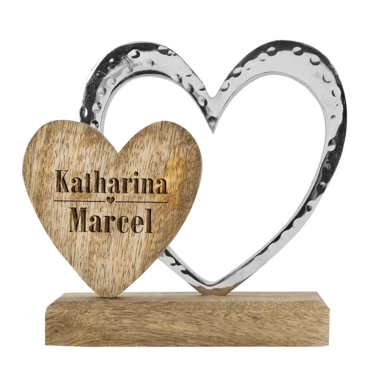 Herzskulptur zur Hochzeit mit Ihrer Personalisierung