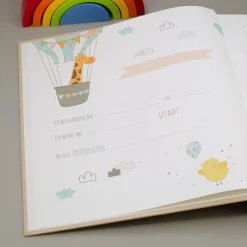 Hochwertiges Babyalbum, personalisiert und handgearbeitet | Fotobuch Geschenk zur Geburt
