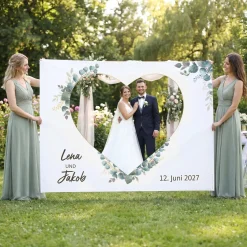 Hochzeitsbanner zum Ausschneiden personalisiert mit Foto | XXL Banner zur Hochzeit