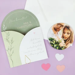 Hochzeitseinladung als edle Klappkarte personalisiert mit Fotos und Wunschtext | Einladung zur Hochzeit