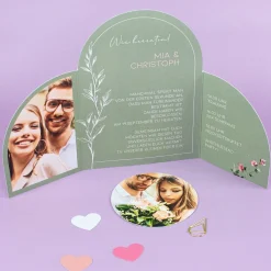 Hochzeitseinladung als edle Klappkarte personalisiert mit Fotos und Wunschtext | Einladung zur Hochzeit