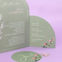 Hochzeitseinladung als edle Klappkarte personalisiert mit Fotos und Wunschtext | Einladung zur Hochzeit