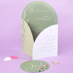 Hochzeitseinladung als edle Klappkarte personalisiert mit Fotos und Wunschtext | Einladung zur Hochzeit