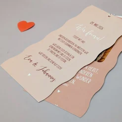 Hochzeitseinladung - Kartentrio mit Wellenrand - verschiedene Farben wählbar