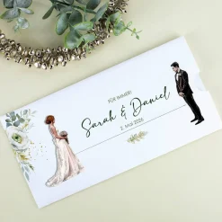 Hochzeitseinladung - Ziehkarte mit Brautpaar