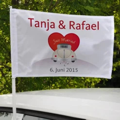 Hochzeitsfahne für Autos - Just Married -