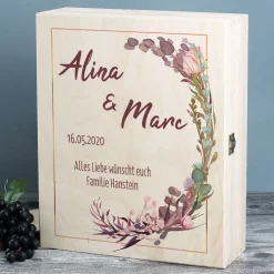 Hochzeitsgeschenk Maybach Weißwein mit Gläsern und Box