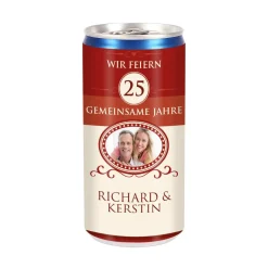 Hochzeitsjubiläums - City Secco in der Dose mit Jubiläum, Wunschnamen und Foto